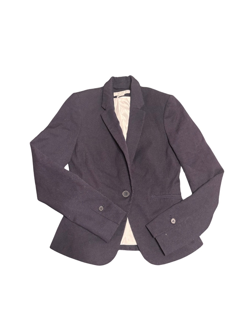 H&M Blue Microdot Fitted Blazer
